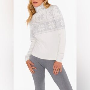 Show Me Your MuMu Silver Fair Isle Knit Ski Pullover - NWT - Size XL